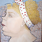 Heidi 2015 Oil on map of Germany (Stadt Gerlingen collection, Germany)